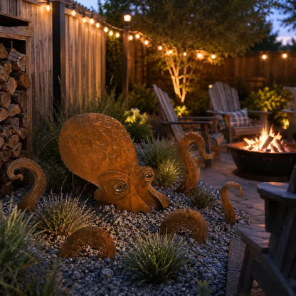 Rustic Kraken Octopus Garden Sculpture