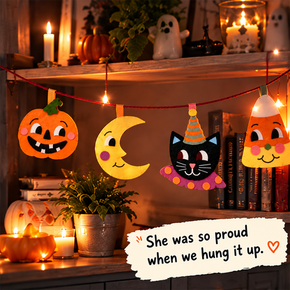 Halloween Garland Craft Kit – DIY Felt Decorations for Kids & Families