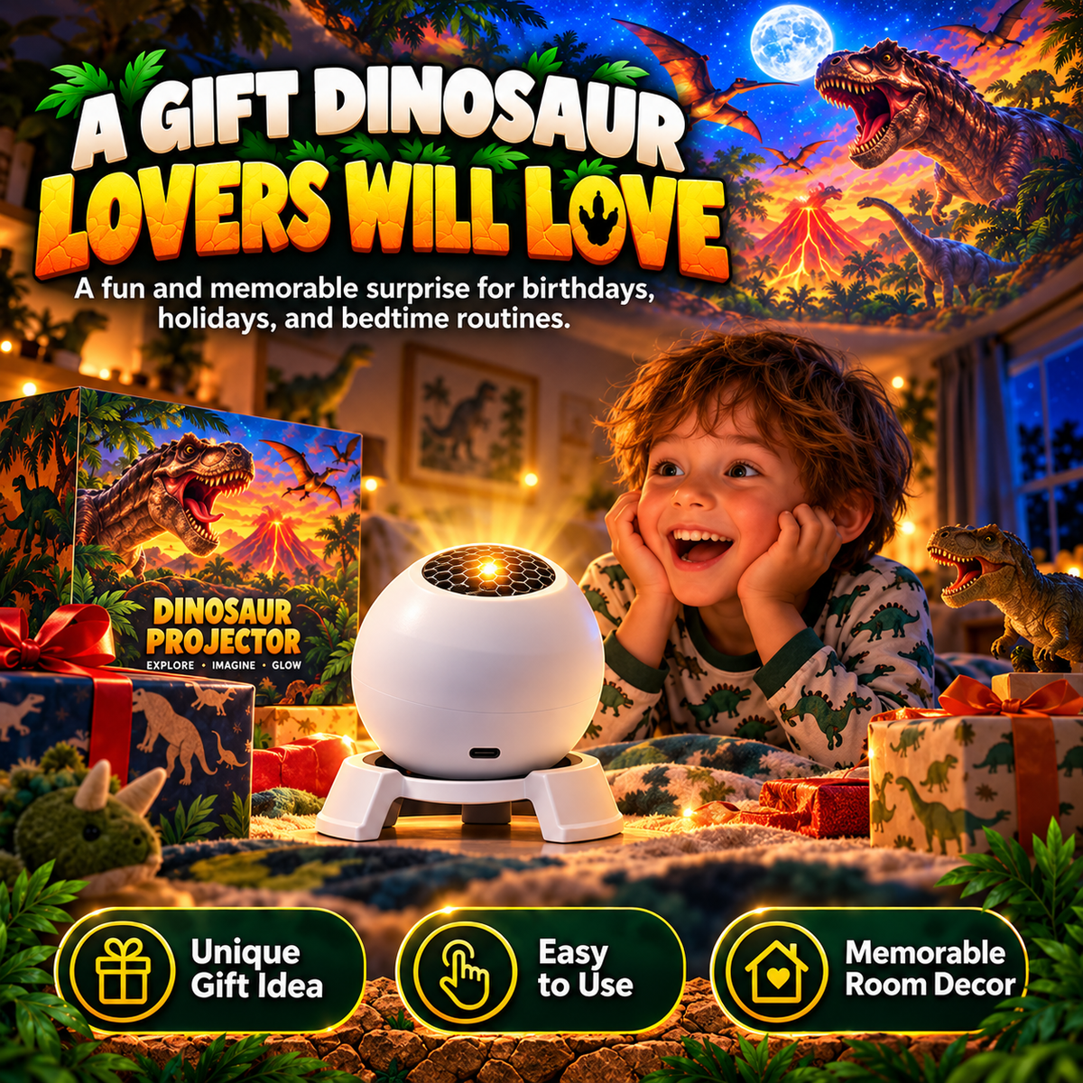 Jurassic Dinosaur Projector Night Light