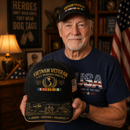 🎖️Vietnam Veteran United Services Tribute Cap – Honor, Service & Sacrifice 1955–1975