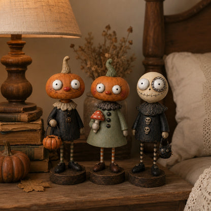 Primitive Pumpkin Friends – Vintage Halloween Collectible Figurines