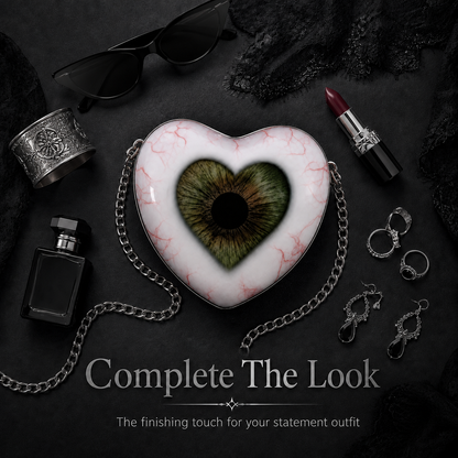 Gothic Heart Eye Statement Crossbody Bag
