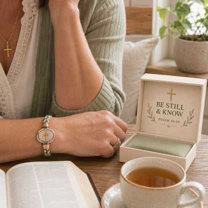 ✝️ Christian Scripture Faith Bracelet Collection | 6 Meaningful Bible Verse Designs with Raised Gold Cross, Magnetic Clasp & Matching Gift Box 💗✨