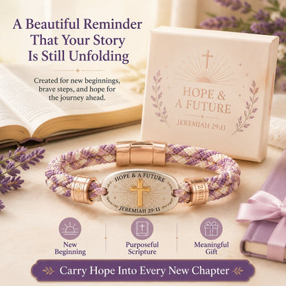 ✝️ Christian Scripture Faith Bracelet Collection | 6 Meaningful Bible Verse Designs with Raised Gold Cross, Magnetic Clasp & Matching Gift Box 💗✨