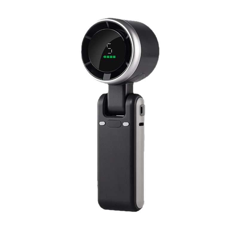 Foldable Handheld Neck Fan With Digital Display