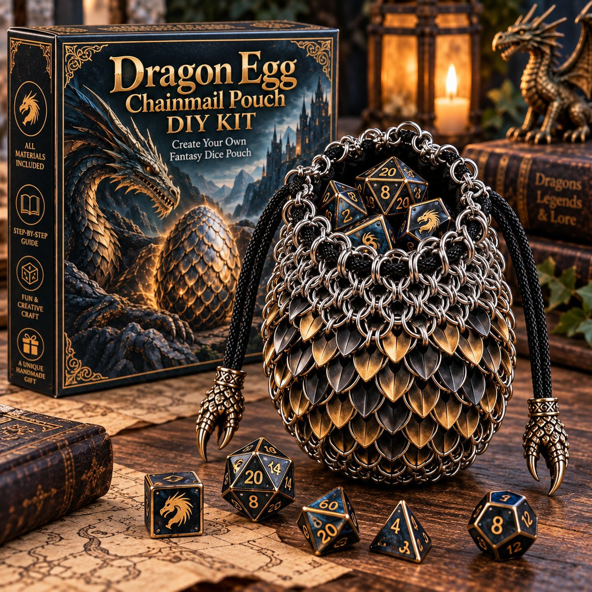 🔥Last Day 49% OFF - 🐉 Dragon Egg Chainmail Pouch DIY Kit