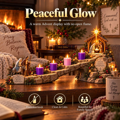 ✝️ Journey to Bethlehem - 4 Week Lighted Advent Nativity Scene