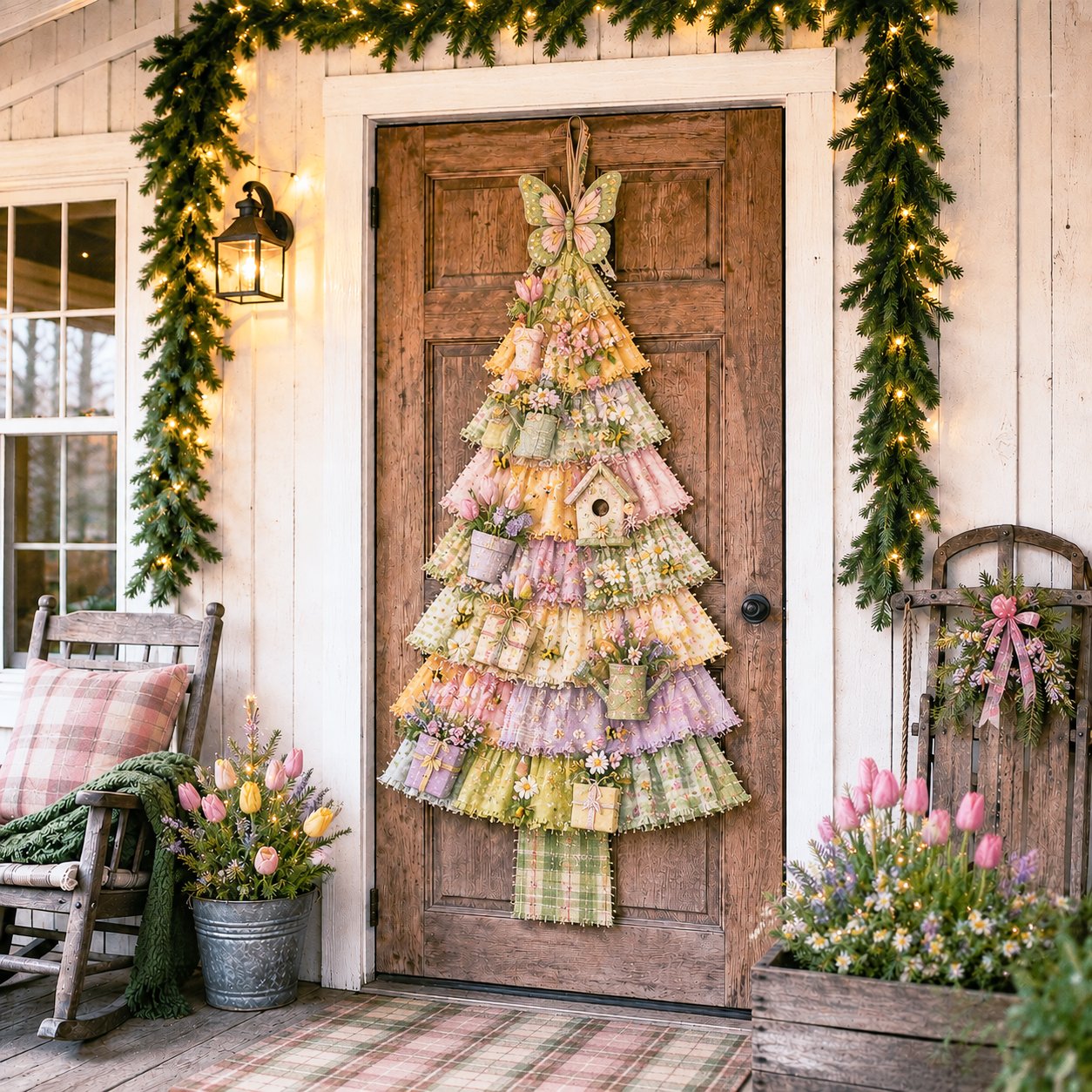 🎄Beginner-Friendly DIY Oversized Patchwork Christmas Tree Door Hanging Kit | Complete Kit with All Tools & Step-by-Step Guide Included 💕