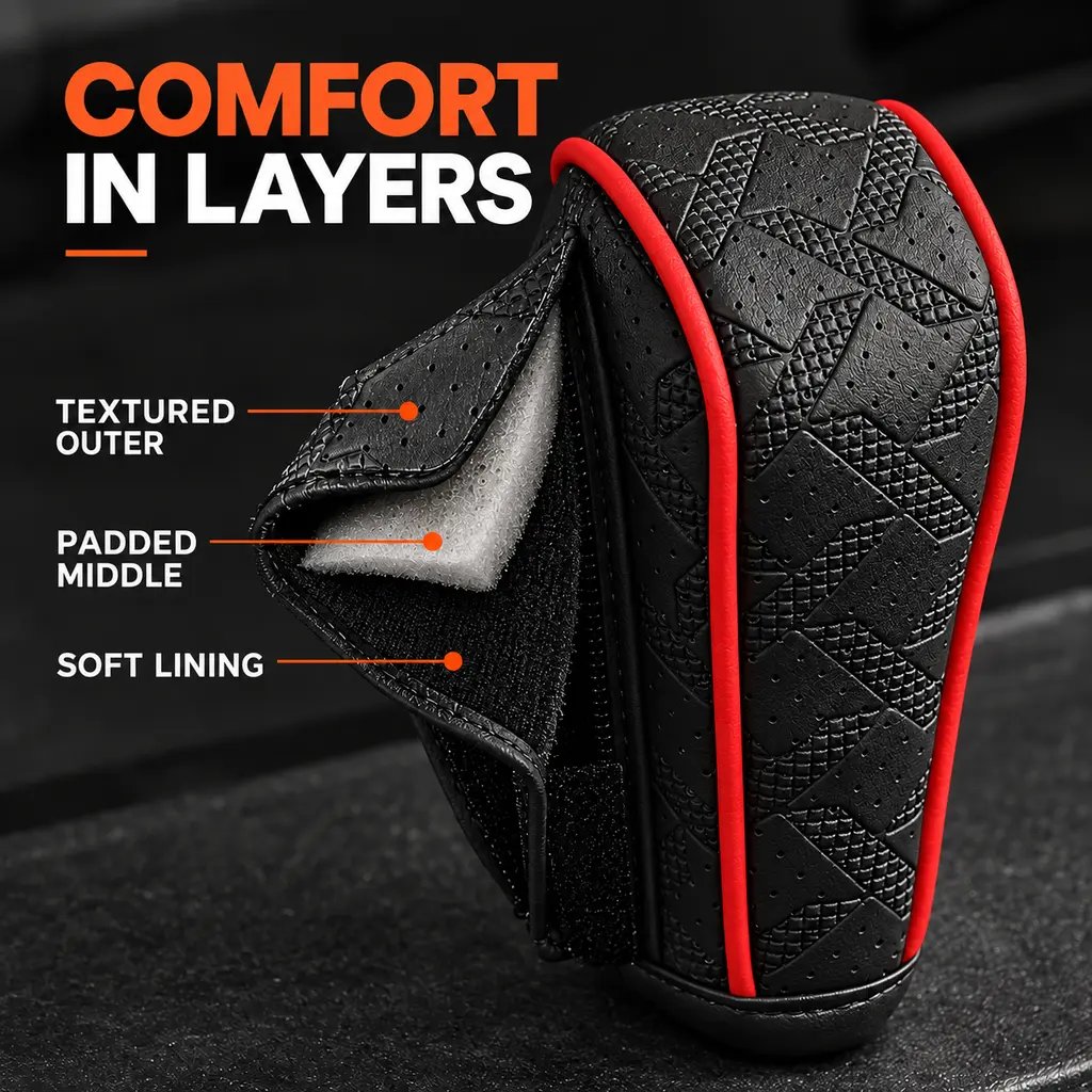 🚗 Sport Grip Leather Gear Shift Knob Cover