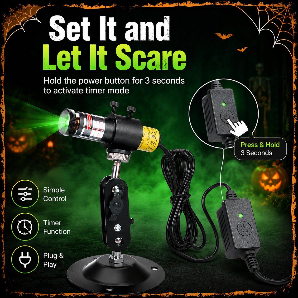 👻🟢 Halloween Green Laser Fog Projector – Create An Instant Haunted Swamp
