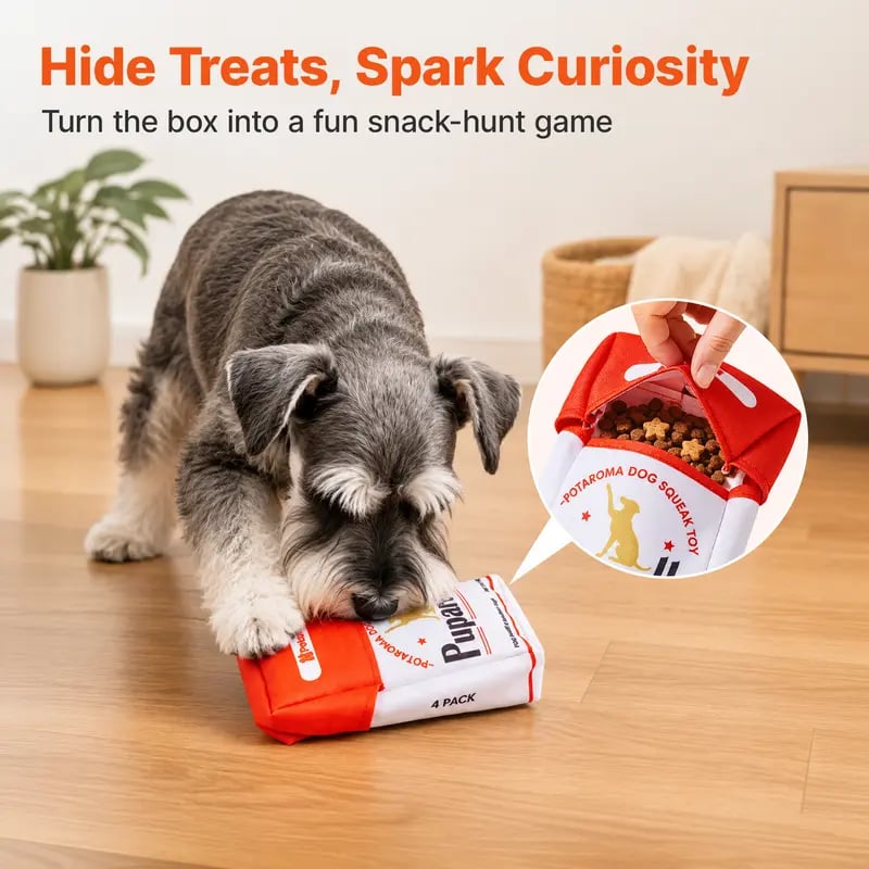 Funny Squeaky Plush Cigarette Dog Toy Set 🐶🚬