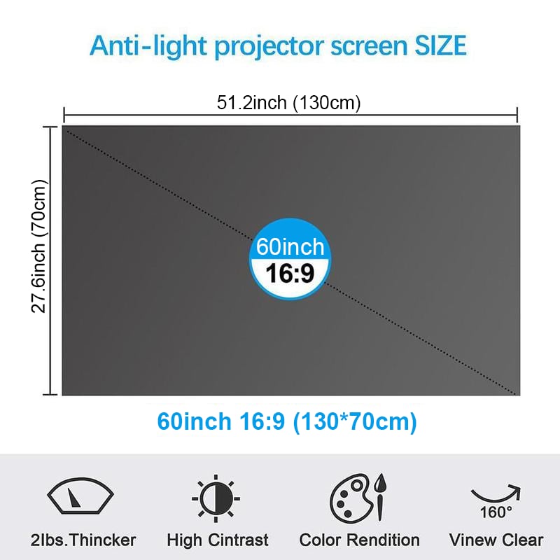 ⚡Hot Sales 69% OFF🔥Anti-Light 4K Projector Screen (16:9)🎥✨