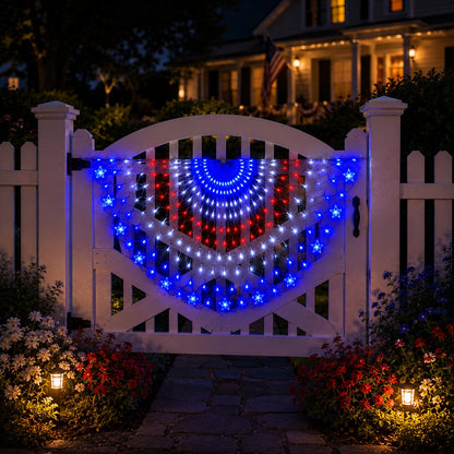 🇺🇸 Patriotic LED Fence Light – 4FT Red White Blue Glow Outdoor Decor