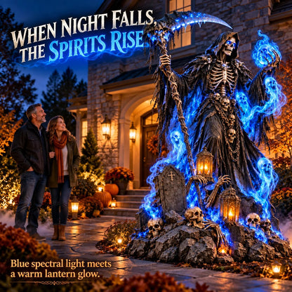 💀👻 Giant Glowing Grim Reaper – Haunted Blue Spirit Halloween Yard Display