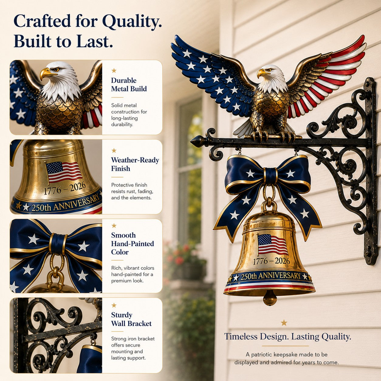 🔔 Ring in the Semiquincentennial: 1776-2026 "Spirit of Liberty" Eagle Bell🦅