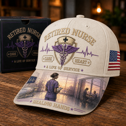 💜Retired Nurse Healing Hands Commemorative Cap
