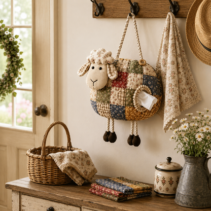 🧵🐮 DIY Patchwork Farm Animal Tissue Holder