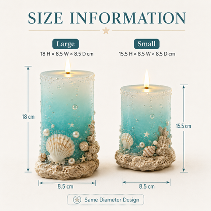 🌊✨Coastal Sea Glass Flameless Candle Set