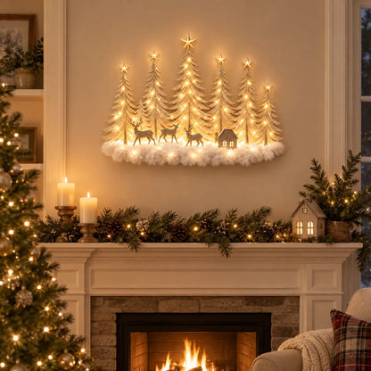 🎄Lighted Christmas Woodland Forest Wall Decor