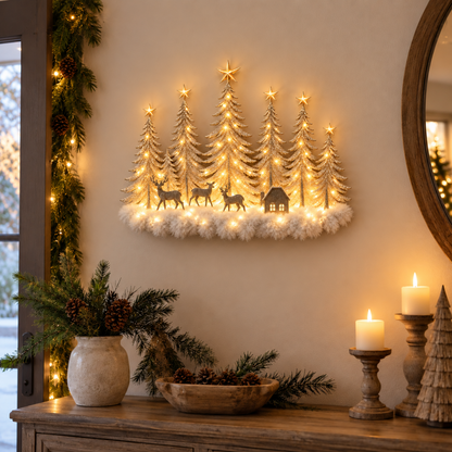 🎄Lighted Christmas Woodland Forest Wall Decor
