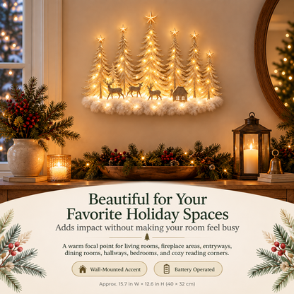 🎄Lighted Christmas Woodland Forest Wall Decor