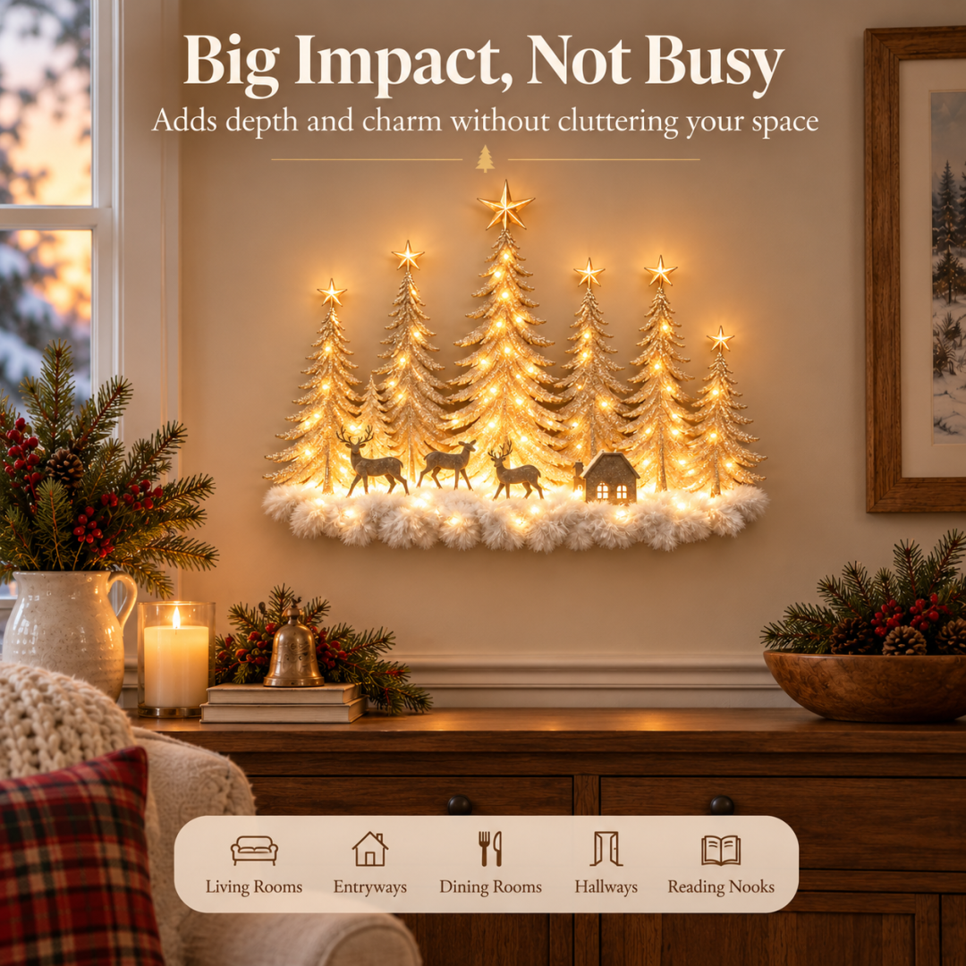 🎄Lighted Christmas Woodland Forest Wall Decor