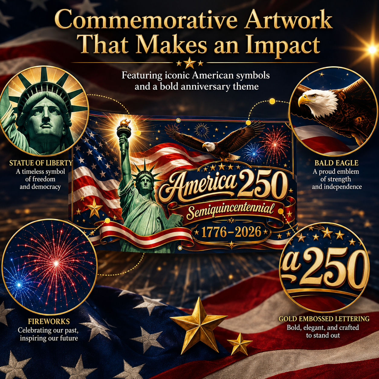 🎁America 250th Semiquincentennial Custom Banner — 1776–2026 Edition
