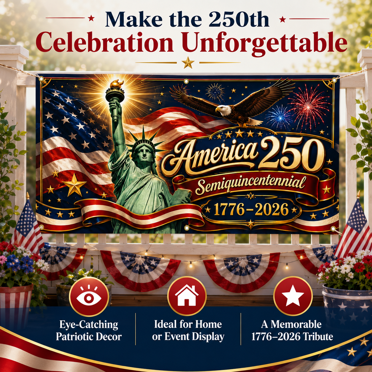 🎁America 250th Semiquincentennial Custom Banner — 1776–2026 Edition