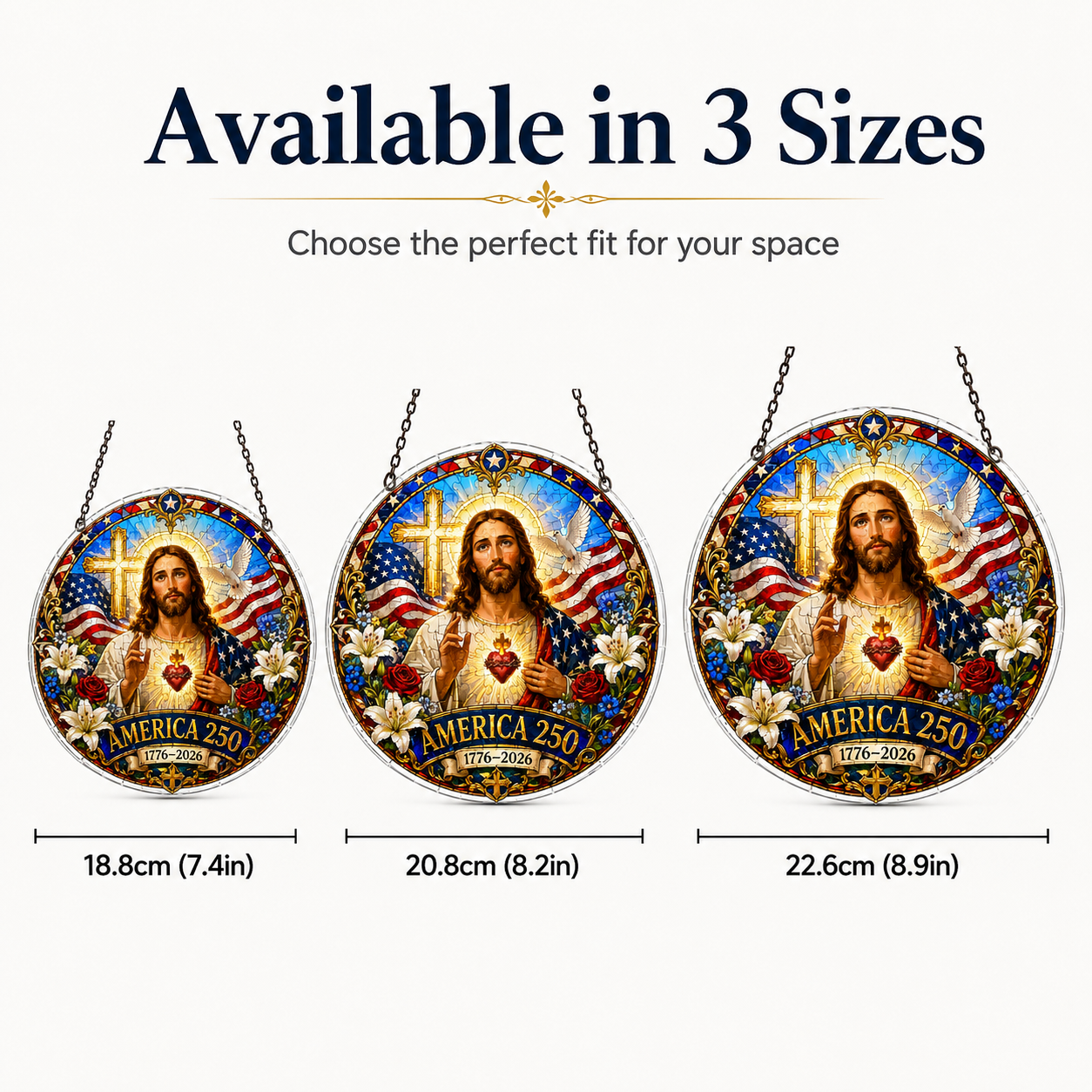 ✝️✨ Celebrating the 250th Anniversary of 1776–2026: Jesus Puzzle Pendant | America 250 Patriotic Christian Hanging Ornament