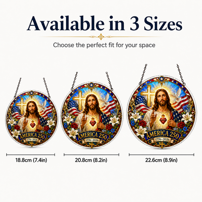 ✝️✨ Celebrating the 250th Anniversary of 1776–2026: Jesus Puzzle Pendant | America 250 Patriotic Christian Hanging Ornament