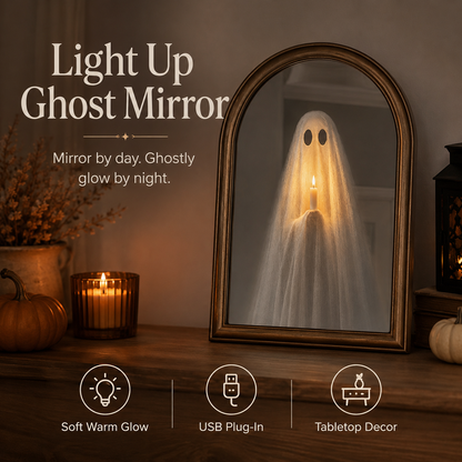 🎃🕯️ Vintage Ghost Mirror Decoration