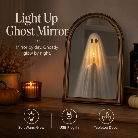 🎃🕯️ Vintage Ghost Mirror Decoration