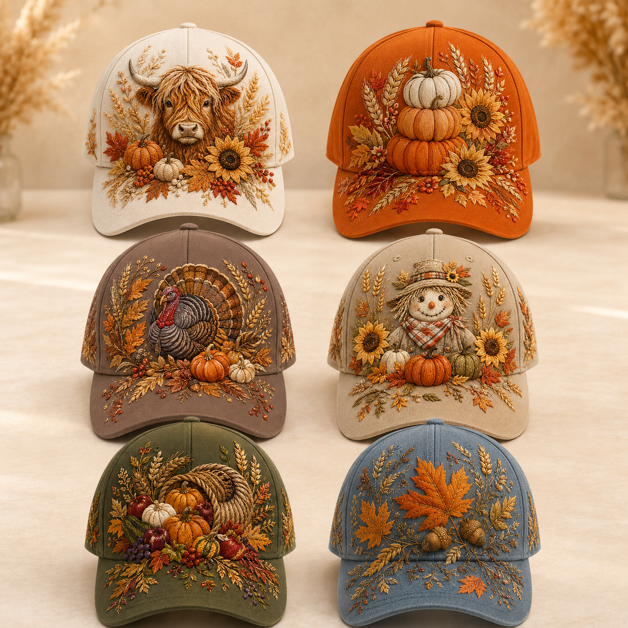 🐮🍂 3D Highland Cattle Harvest Cap for Fall