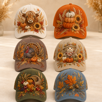 🐮🍂 3D Highland Cattle Harvest Cap for Fall