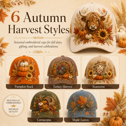 🐮🍂 3D Highland Cattle Harvest Cap for Fall