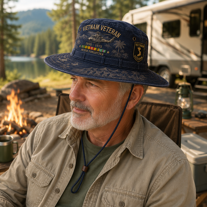 us🎖️Vietnam Veteran Never Forgotten 1955–1975 Vintage Outdoor Boonie Hat