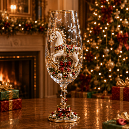 🎁🎭 Nutcracker-Inspired Christmas 3D Collector Champagne Glass Set