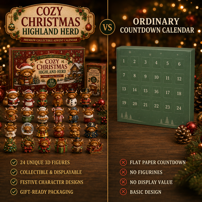 🎄🐮24-Day Christmas Cow Countdown Calendar – 24 Collectible Holiday Figurines