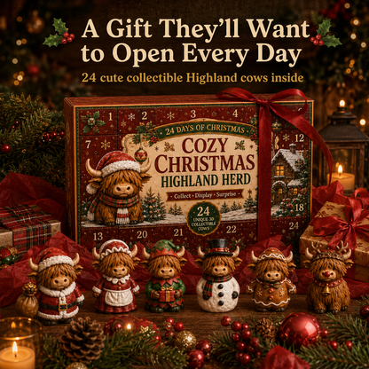 🎄🐮24-Day Christmas Cow Countdown Calendar – 24 Collectible Holiday Figurines