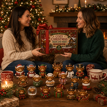 🎄🐮24-Day Christmas Cow Countdown Calendar – 24 Collectible Holiday Figurines