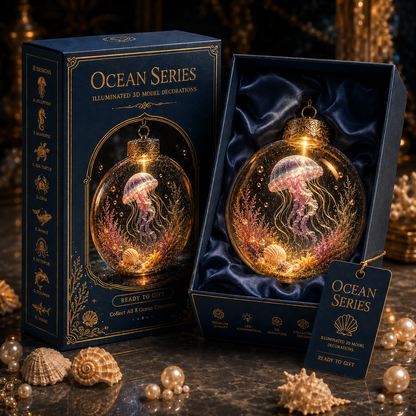 🌊✨Ocean Series Illuminated 3D Model Decorations
