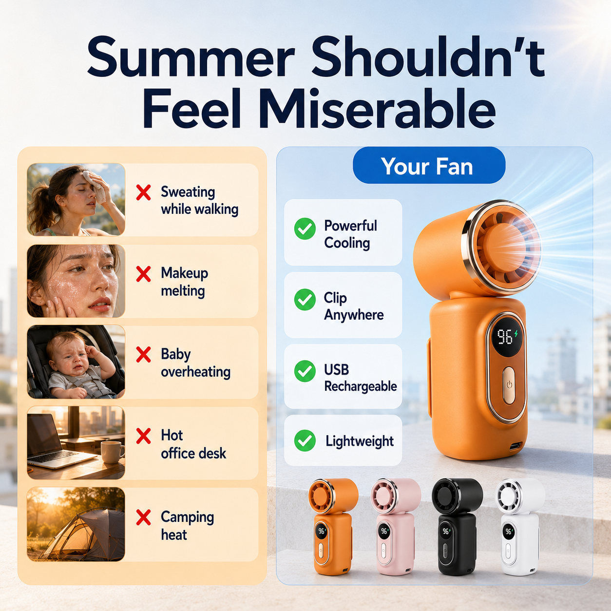 🔥Last Day 50% OFF💦 Clip-On Cooling Fan — Instant Breeze Anywhere This Summer✨