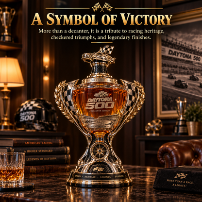 🏁 Daytona 500 Racing Legacy Trophy Whiskey Decanter – Collector’s Edition 🏆
