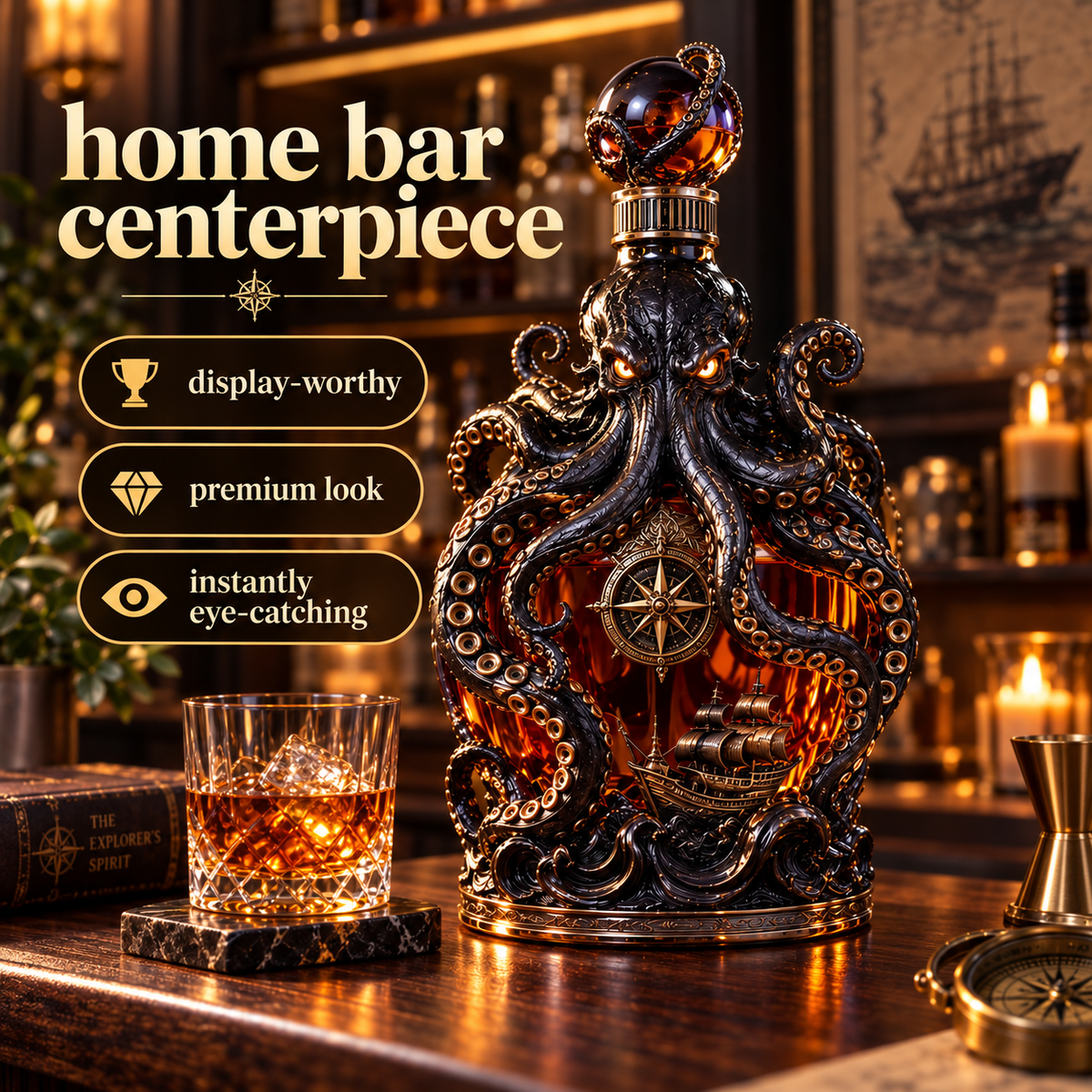 Kraken decanter gift presentation concept