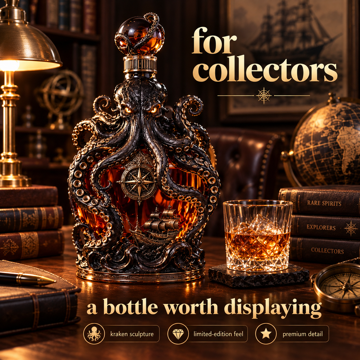 Kraken Voyage decorative bar centerpiece