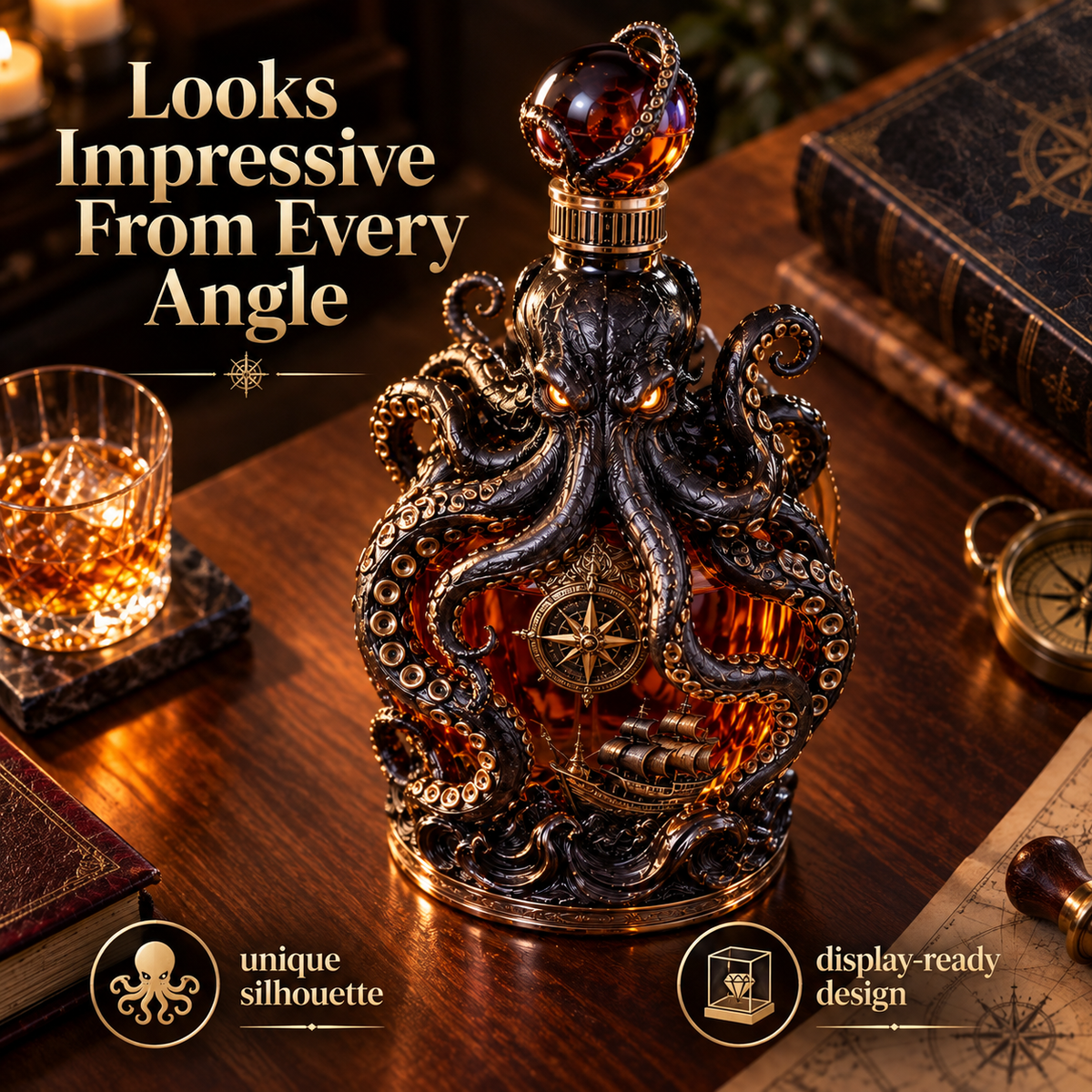 Kraken bottle and themed presentation