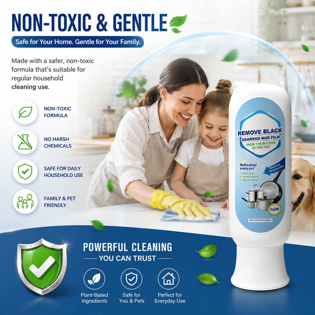 ⏰Burnt Residue Remover Mud Film - Dissolves Stubborn Carbonized Grease in 5 Mins, Non-Toxic & No Scrubbing Needed 🍳📦