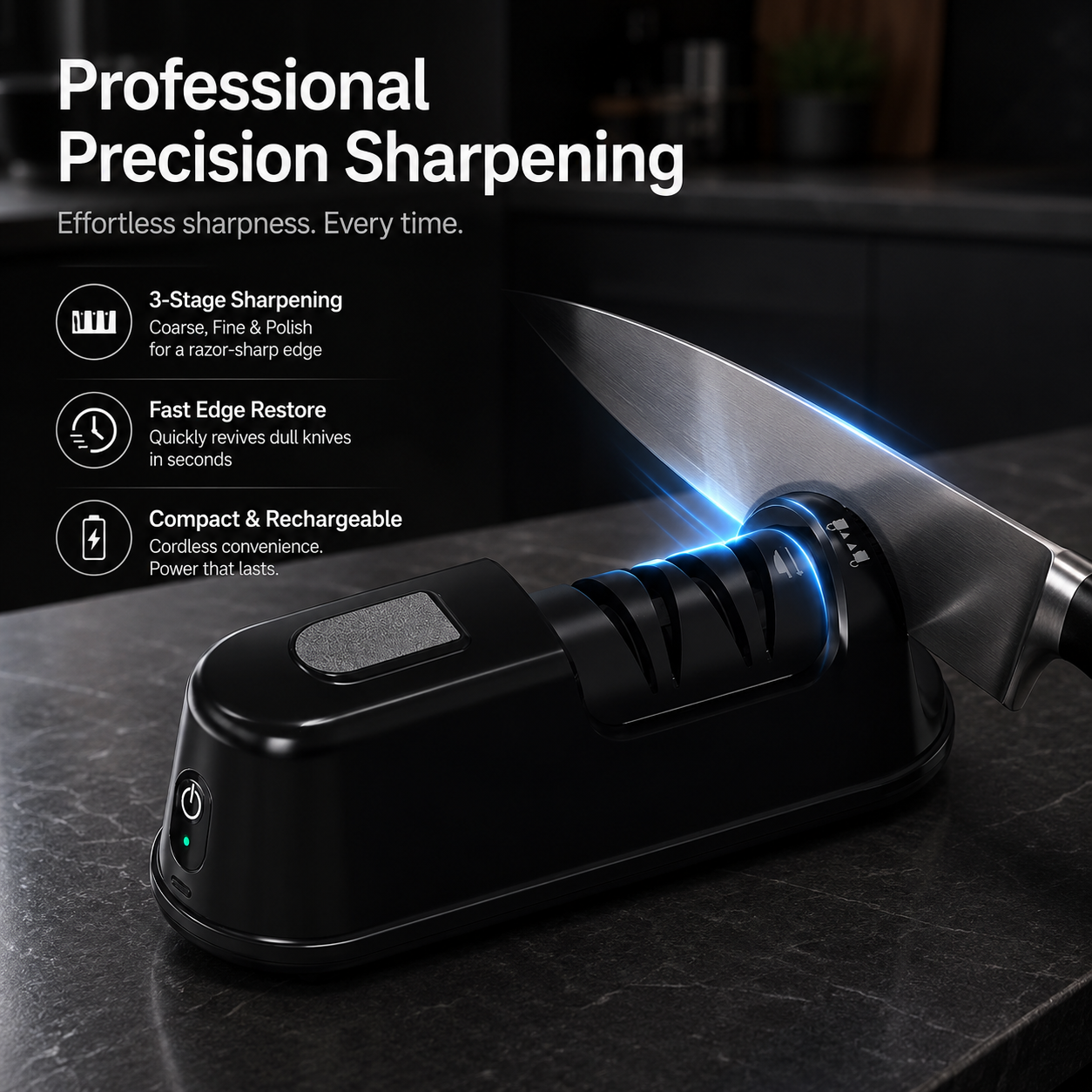 🔪50% OFF TODAY⚡ 3-Stage Electric & Manual Knife Sharpener