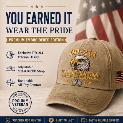 DD-214 Veteran 3D Embroidered Cap