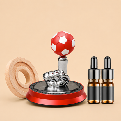 ⚽Last Day:49% OFF🚗Solar Rotating Football Car Air Freshener & Aromatherapy Diffuser – Reusable Ornament for Car, Office & Home